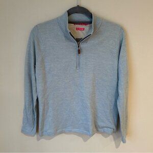 Peter Millar Blue Quarter Zip Up Pullover Merino Wool Men’s Sweater Size Medium